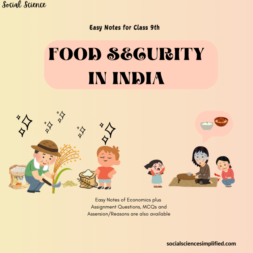 Easy Notes for class 9th on Food Security in India