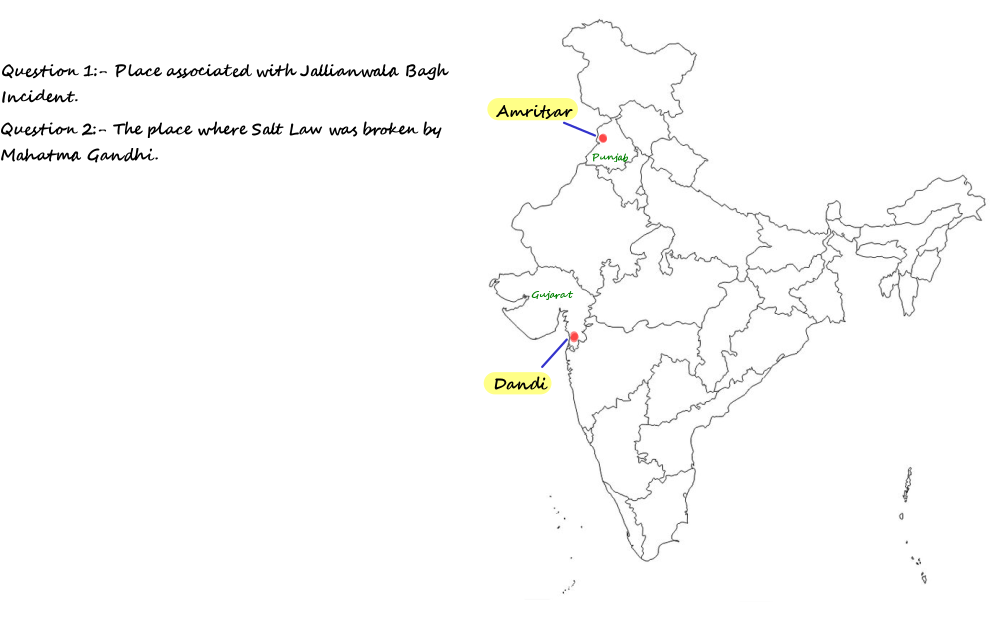 These are map based questions for the Social Science Students of class 10th. 